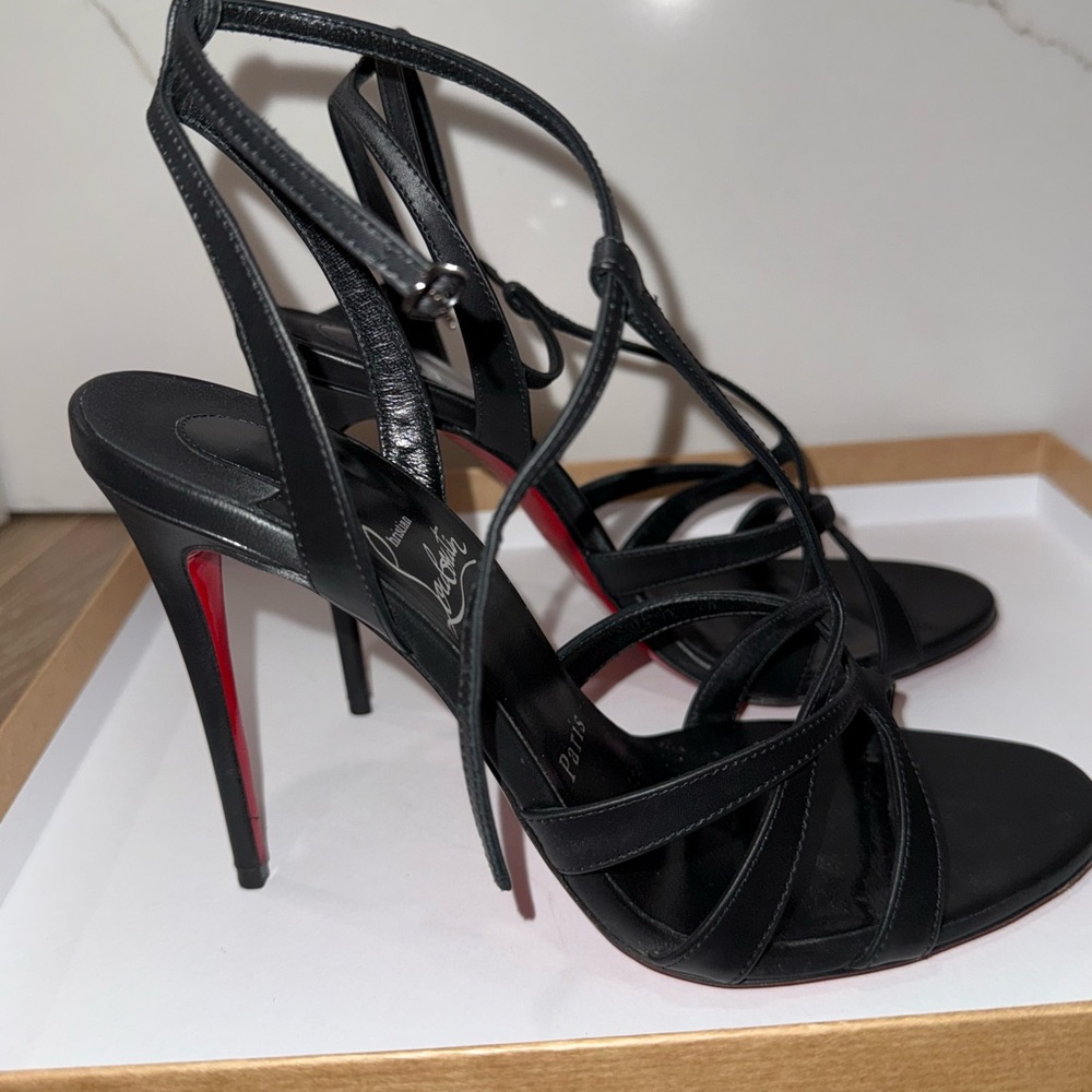 Christian Louboutin Black and Red Strappy Heels